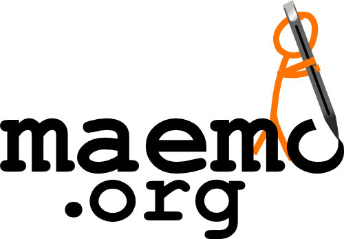 The person drawing the Maemo.org logo shows that members of the community can make contributions to Maemo. M can be used as a favicon.