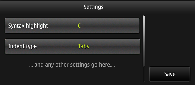 Screenshot of the settings dialog