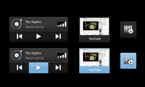 Screenshot showing example widget states