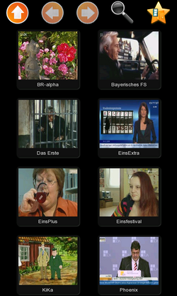 Knots2 Client browsing tv channels