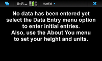Screenshot of maeFat Initial Screen